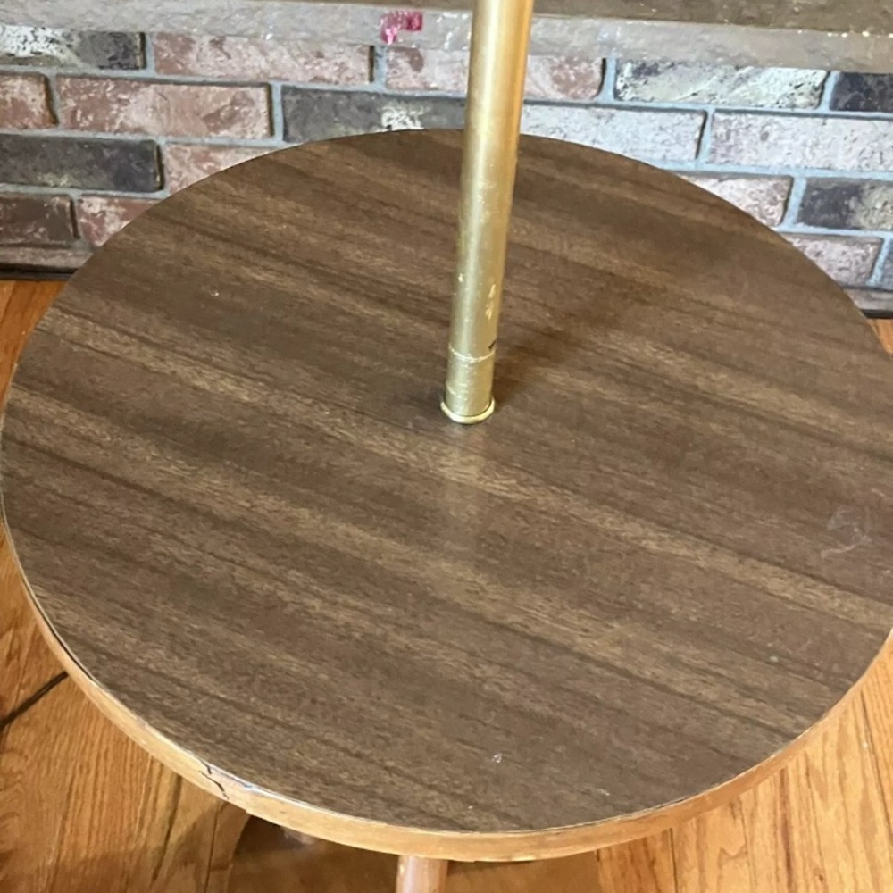 Mid Century Floor Lamp w/ Attached End Table MCM - Picture 3 of 6